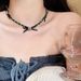Temperament Bow Black Women's Pure Desire Spicy Girl Style Choker Collar Collarbone Chain Necklace Accessories_ipsvogv.com