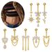 Women's Jewelry Stainless Steel Zircon Belly Button Ring Butterfly Chain Horse Eye Five Leaf Flower Belly Button Nail Belly Button Buckle_ipsvogv.com