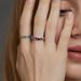 Summer Fresh Color Zircon Simple Ring Female S925 Silver Inlaid Rainbow Zircon Finger Ring Fashion_ipsvogv.com