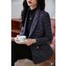 Women's Clothing loose all-match elegant Plaid casual slimming suit top_ipsvogv.com