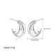 Unisex New Personality Fashion Simple Geometric Earrings Wide Double Layer C Shaped Earrings Contrast Color Earrings_ipsvogv.com