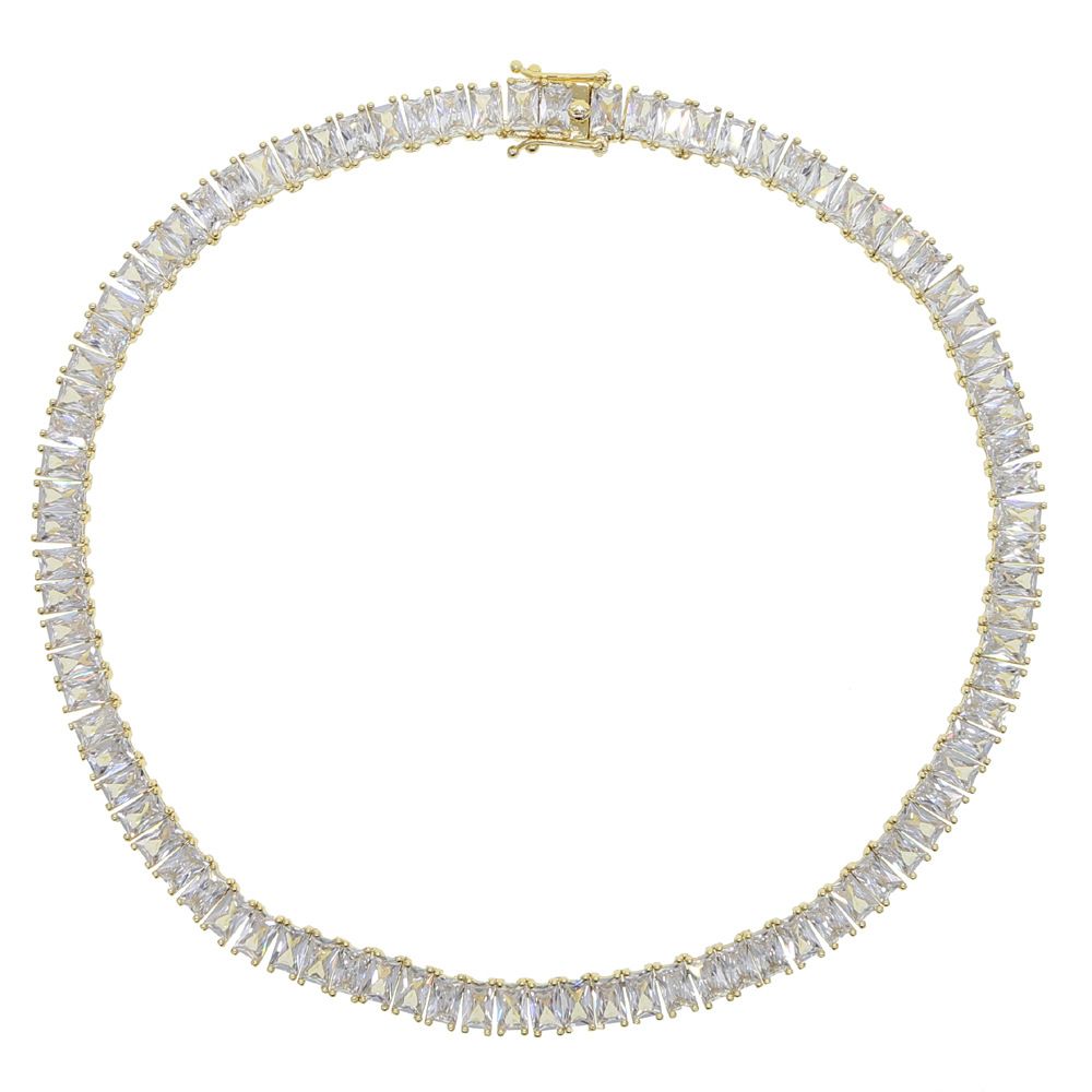 Hip Hop New 4X6 Rectangular Zircon Full Diamond Necklace For Men And Women Trendy Jewelry_ipsvogv.com