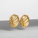 Unisex Plated Oval Thread Earrings Irregular Texture Bread Earrings Simple Earrings For Women_ipsvogv.com