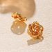 French irregular flower design niche earrings small size fashionable commuting all match retro earrings plated with K real gold_ipsvogv.com
