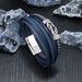 new multi layer woven trendy men's leather bracelet magnetic buckle punk style bracelet fashion bracelet_ipsvogv.com