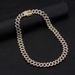 Double row diamond Cuban chain thick 15mm necklace hiphop diamond Miami clavicle chain_ipsvogv.com