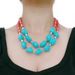 Multi layered turquoise exaggerated collarbone chain necklace accessory 7300_ipsvogv.com
