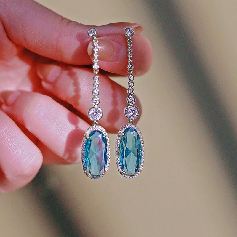 Cao Shidong's Gate High Grade Micro Set Zircon Tassel With New Trend Korean Style Long Net Red Earrings_ipsvogv.com