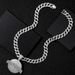 Alloy Full Diamond Pendant Hip Hop Style Cuban Round Brand Large Necklace Exaggerated Clothing Accessories_ipsvogv.com