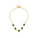 Titanium Steel Five Emerald Blade Chain Bracelet Necklace Set With Advanced Design Sense, Small Neckchain Accessories_ipsvogv.com