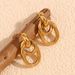 Women's Jewelry Fashion Niche Personality Earrings Stainless Steel Plated K Gold French O Shaped Winding Geometric Earrings_ipsvogv.com