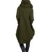 Women's Clothing Hooded Pocket Sweatshirt Zipper Mid Length Two Piece Loose Jacket Women_ipsvogv.com