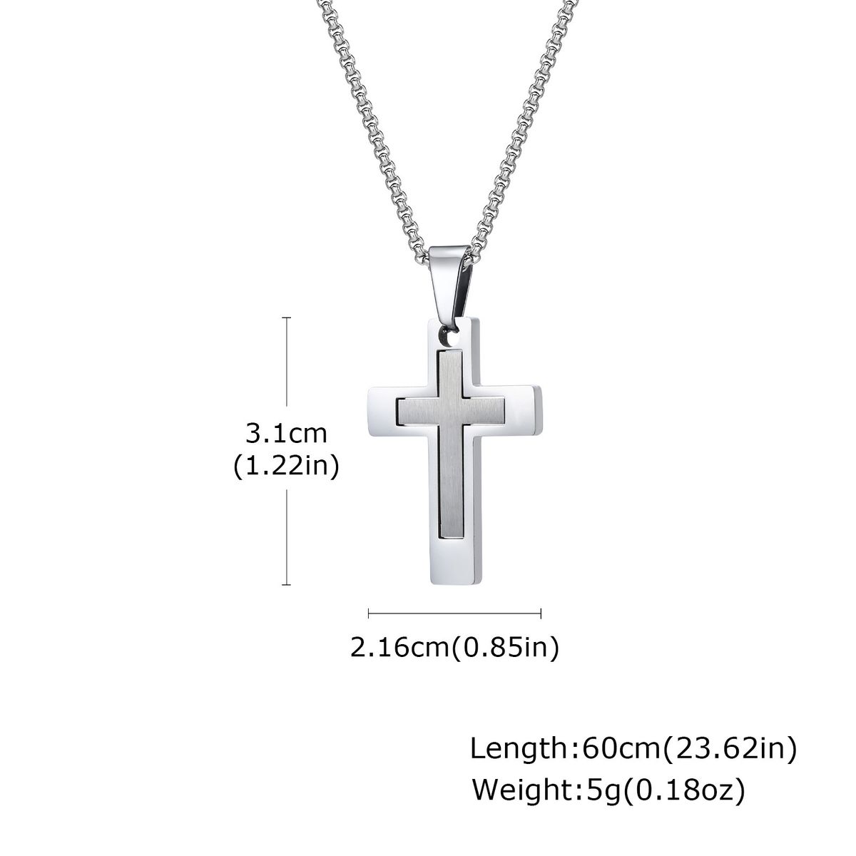 Men's Jewelry Cross Pendant Necklace Steel Fashion Accessories_ipsvogv.com