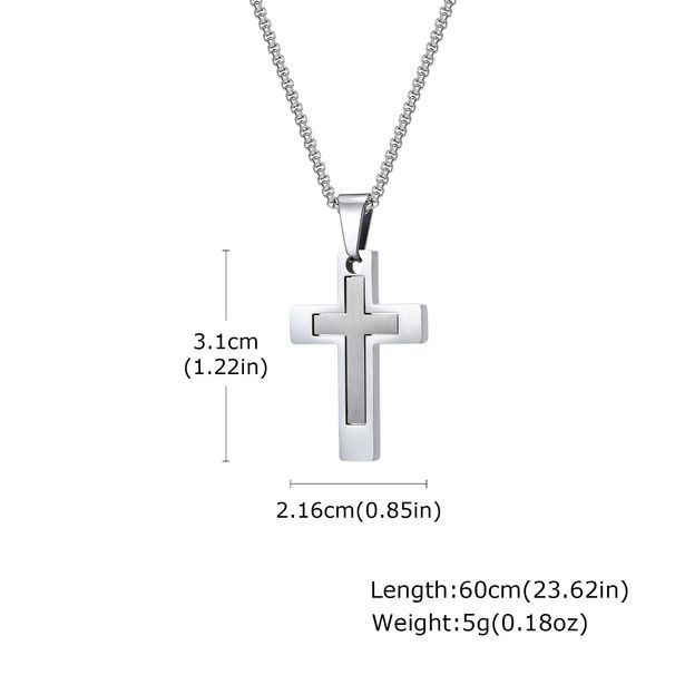 Men's Jewelry Cross Pendant Necklace Steel Fashion Accessories_ipsvogv.com