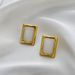 Gold-Plated Copper Square Geometric High-End Versatile For Women Autumn Winter Simple Minimalist Style Elegant Earrings_ipsvogv.com