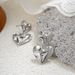 Women’s Jewelry Set Fashion Niche High End Temperament Fashion Earrings Irregular Folds Texture Double Heart Earrings For Women_ipsvogv.com