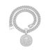 Sun Round Hip-Hop Personality Full Diamond Cuban Chain Pendant_ipsvogv.com