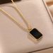 English Inspirational Black Square Titanium Steel For Women, Not Fading, Niche, Light Luxury Collarbone Chain, Internet_ipsvogv.com