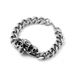 Stainless Men's Bold Skull Bracelet Titanium Cuban Cast Steel Four-Sided Polished Chain Jewelry_ipsvogv.com