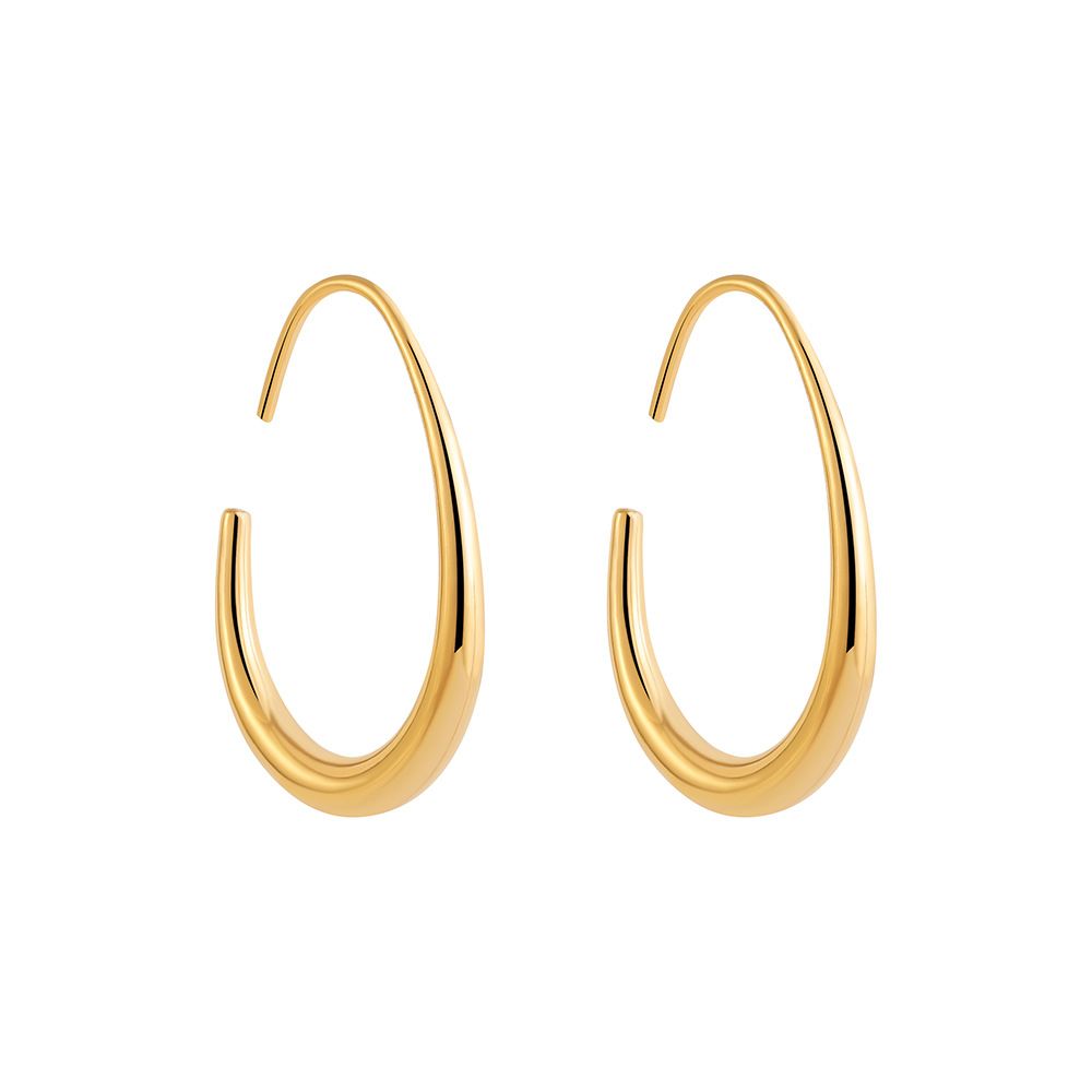 Unisex Fashion Sense Egg Shaped Stainless Steel Ear Hooks For Women Trendy Atmospheric Fashion Earrings Ins Cold Wind Ear Accessories_ipsvogv.com
