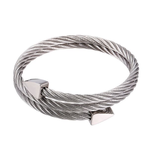 Fashion Exo Titanium Steel Bracelet Men Trendy Triangle Multi Layer Hand Jewelry Open Couple Bracelet_ipsvogv.com