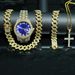 Women’s Jewelry Set Fashion Fashion All Match Cross Necklace 15MM Diamond Cuban Chain Necklace Bracelet Men's Watch Set Gift Box_ipsvogv.com