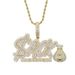 Men's Hip Hop Necklace With Zirconia Accents And Money Bag Pendant - Stylish Silver & Gold Options (61cm Chain) Men's Hip Hop Necklace_ipsvogv.com