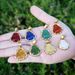 Mini Gold Stainless Steel Smooth Surface Colorful Glass Ornament Big Belly Maitreya Buddha Pendant_ipsvogv.com