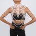 C0419 Exaggerated Heavy Industry Pearl Shawl with Layered Tribal Style Hollow Weaving Sexy Body Chain_ipsvogv.com