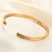 2PCS New Minimalist And Versatile Gold Inlaid Zirconium Couple Opening Stainless Titanium Steel Fashionable Bracelet_ipsvogv.com
