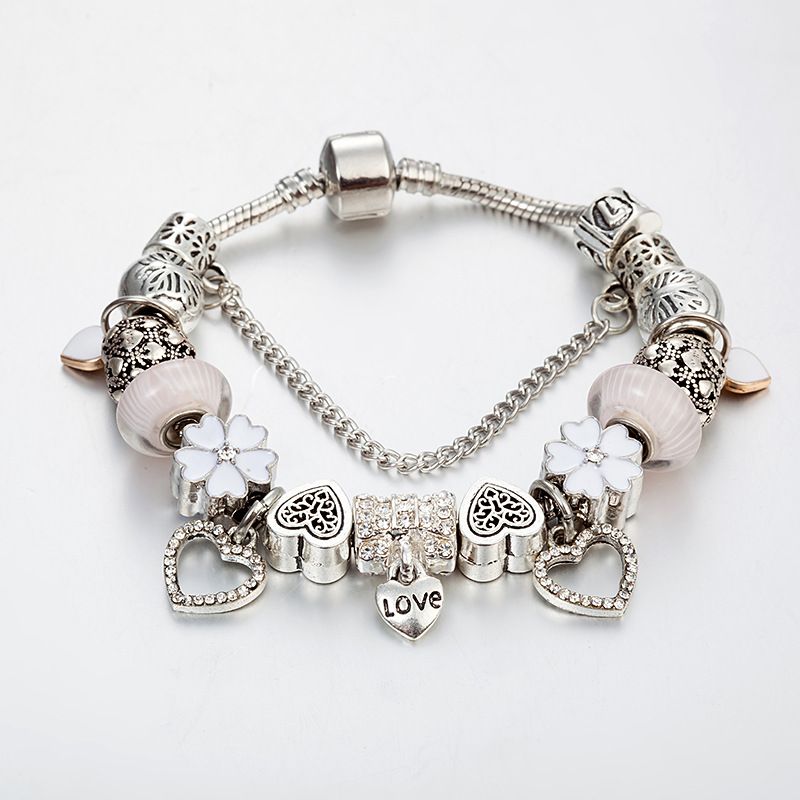 Hot Selg Glass Bead Female DIY Love Dia Inlaid Color Beaded Bracelet_ipsvogv.com