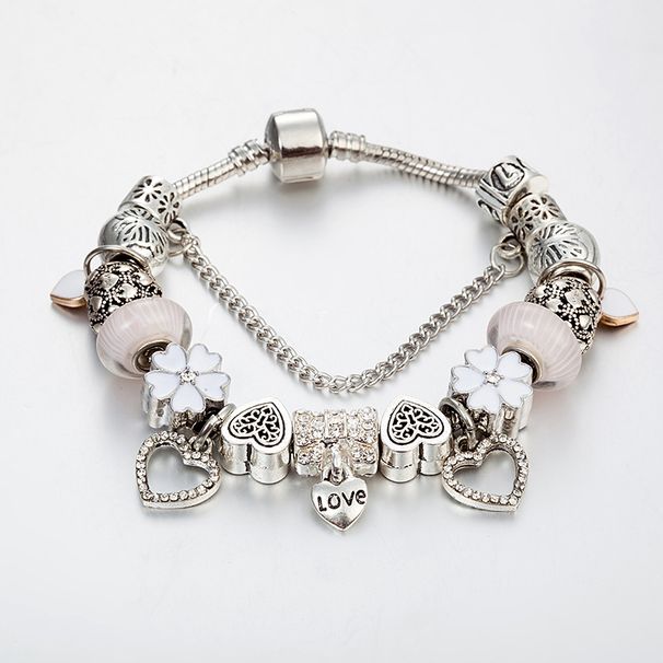 Hot Selg Glass Bead Female DIY Love Dia Inlaid Color Beaded Bracelet_ipsvogv.com