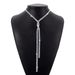 N10626 Double row Diamond Backchain Elegant Neckchain Wrapped with Tassel Claw Chain Light Luxury Necklace for Women_ipsvogv.com