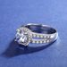 Two Carat Moissanite Ring Moissanite Double Row Diamond Nail Pattern All Match Temperament Closed White Copper Ring_ipsvogv.com