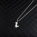 Cartoon cute little dinosaur pendant titanium steel necklace ins men and women personality simple pendant long sweater chain accessories_ipsvogv.com
