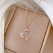 Colorful 【 】 Moon Fashion Light Luxury Temperament Gorgeous Full Diamond Necklace Women's Versatile Clavicle Chain 【 】_ipsvogv.com
