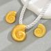 Fashionable OL personalized conch pendant necklace, electroplated alloy earrings, versatile spicy girl style jewelry set_ipsvogv.com