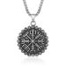 Retro Nordic style Viking text compass titanium steel necklace personality literary trend wear accessories_ipsvogv.com
