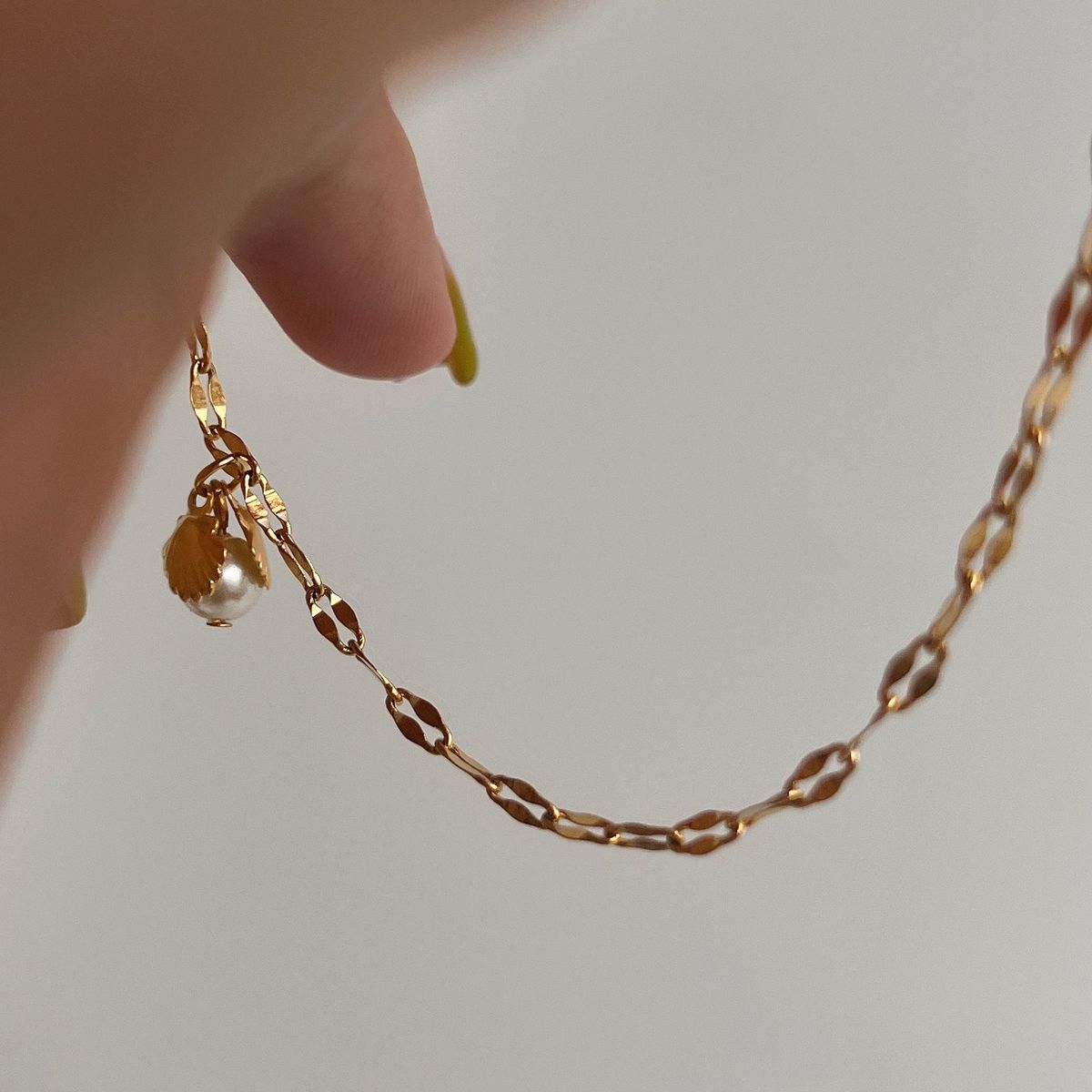 Women’s Jewelry Set Fashion Simple Retro Style Electroplated Scallop Pearl Minimalist Anklet_ipsvogv.com