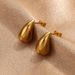 Fashionable And Versatile Water Droplet Patterned Plaid Earrings, Female Niche Minimalist Gold Titanium Steel Ear_ipsvogv.com