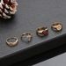 Bohemian Creative Oil Drop Heart-shaped Cross Inlaid With Diamonds, English Letter Ring, 4-piece Set Of Ring Accessories_ipsvogv.com