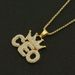 Creative Diamond Crown Splicing English Letter Pendant Necklace Hip Hop Trendy Men's Jewelry_ipsvogv.com