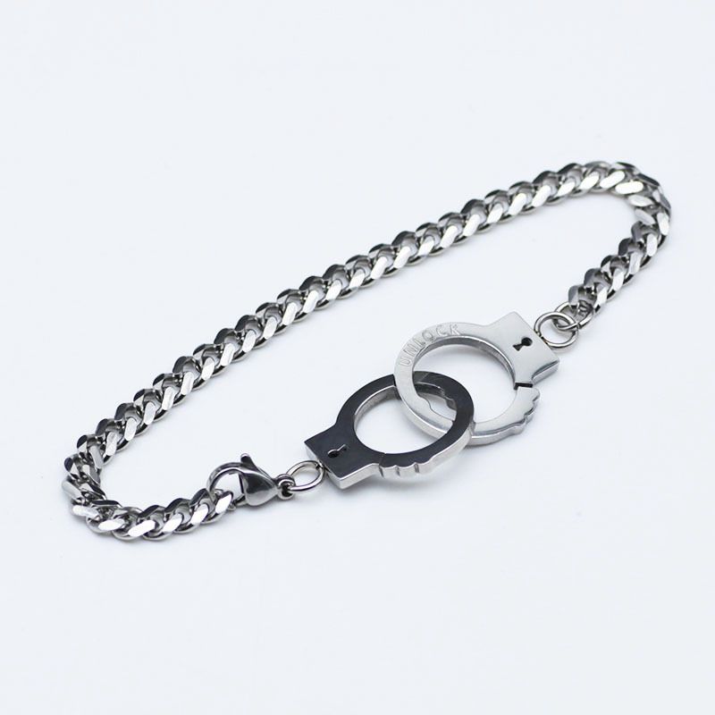 Men And Women's Jewelry Titanium Steel Couple Bracelets Personalized Creative Openable Handcuffs Fashionable And Versatile Accessories_ipsvogv.com