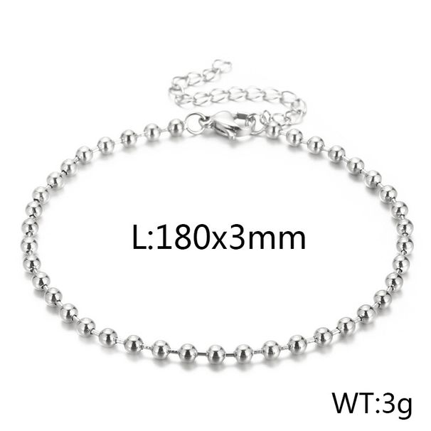 Stainless Steel Simple Fashion Steel Bead Chain Versatile Round Bead Bracelet Handmade Chain Jewelry_ipsvogv.com