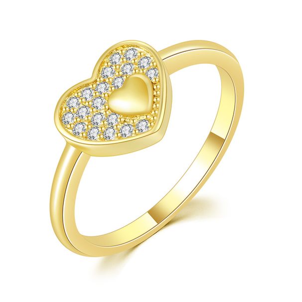 Popular zircon micro inlaid love ring for women, sweet and versatile, simple heart shaped ring_ipsvogv.com