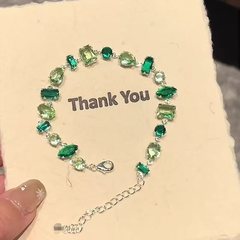 Sweetheart Candy Colorful Crystal Zircon Necklace Color-Block Inlaid Diamond Rainbow Choker High-End Clavicle Chain_ipsvogv.com