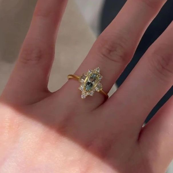 Night Star Eyes "Sparkle Light Blue Zircon Clear Cool, Small And Exquisite Heavy Industry High Beauty Index Finger Ring_ipsvogv.com
