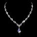 Wedding Photography Accessories Simple Copper Claw Chain Rhinestone Royal Blue Marquise Earrings Necklace Set 652_ipsvogv.com