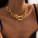 Jewelry Punk Hip-hop Thick Chain Collarbone Simple Metal Buckle Single Layer Necklace For Women_ipsvogv.com