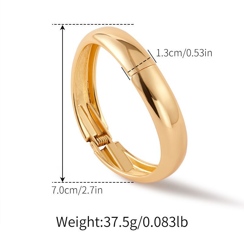 Women's Jewelry Elements Simple Metal Glossy Spring Bracelet Fashionable Personality Bracelet_ipsvogv.com